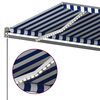 vidaXL Toldo autom&aacute;tico LED sensor de viento azul y blanco 500x350 cm