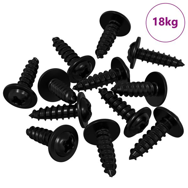 vidaXL Clavo autorroscante 16364 pcs Negro 3,5 x 12 mm Hierro