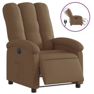 vidaXL Sill&oacute;n reclinable el&eacute;ctrico de tela marr&oacute;n