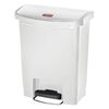 Rubbermaid Cubo de basura de pedal Slim Jim blanco 30 L