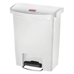 Rubbermaid Cubo de basura de pedal Slim Jim blanco 30 L
