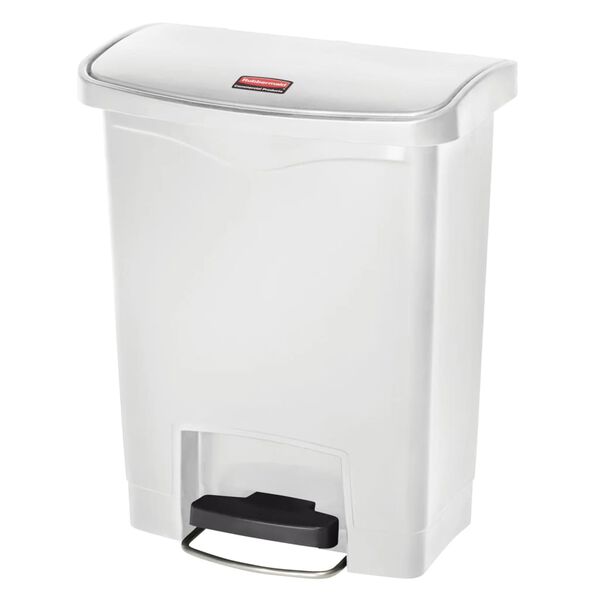 Rubbermaid Cubo de basura de pedal Slim Jim blanco 30 L