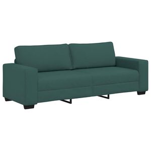 vidaXL Sof&aacute; de 3 plazas verde oscuro, 220x77x82 cm, tela