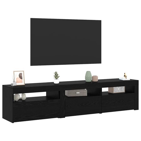 vidaXL Gabinete de TV 2 pcs Roble Negro 180 x 35 x 40 cm