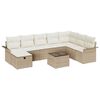 vidaXL Conjunto de sof&aacute; de jard&iacute;n 9 uds. Polirat&aacute;n