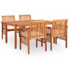 vidaXL Set comedor de jard&iacute;n 5 pzas y cojines madera maciza de acacia