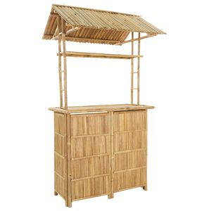 vidaXL Mesa de Bar Exterior Natural 115 x 95 x 214 cm Bamb&uacute;