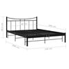 vidaXL Estructura de cama sin colchón metal negro 140x200 cm