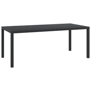 vidaXL Mesa de jard&iacute;n de aluminio y WPC negra 185x90x74 cm