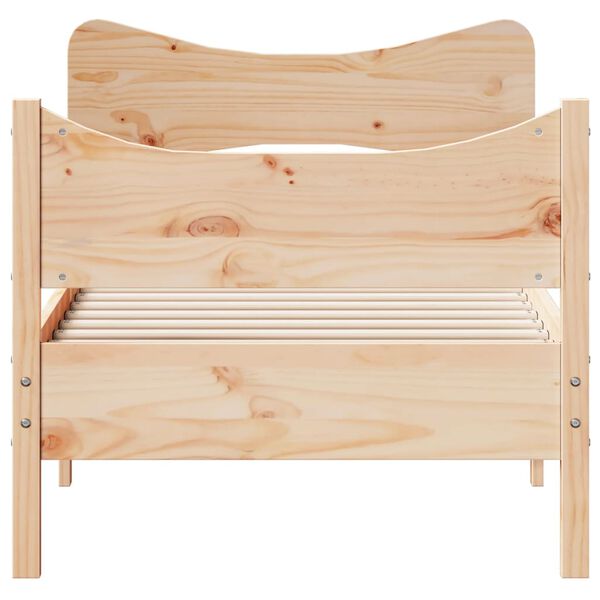vidaXL Estructura de cama sin colch&oacute;n madera maciza pino 75x190 cm