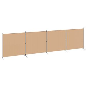 vidaXL Separador de habitaci&oacute;n de 4 paneles Beige 698 x 180 cm Tela