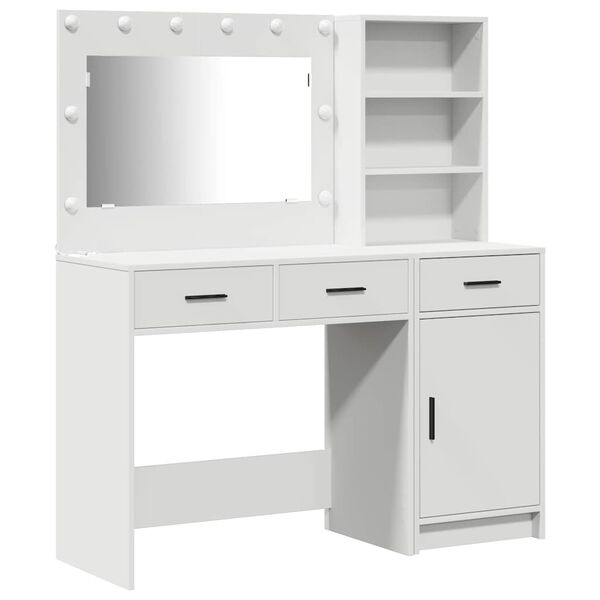 vidaXL Mesa de tocador con cajón 2 pcs Blanco 78.5 x 41 x 135 cm