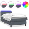 vidaXL Cama box spring con colch&oacute;n y LED terciopelo gris oscuro 100x220 cm