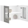 vidaXL Armario de cocina de pared con puerta de cristal "Kalmar" de, madera de ingenier&iacute;a Sonoma gris