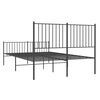 vidaXL Estructura cama sin colch&oacute;n con estribo metal negro 140x190 cm
