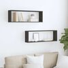 vidaXL Estantes cubo de pared 2 uds contrachapado gris 80x15x26,5 cm