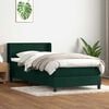 vidaXL Cama box spring con colch&oacute;n terciopelo verde oscuro 80x220 cm
