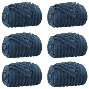vidaXL Mantitas de Sof&aacute; 6 uds. Azul marino 150 x 130 cm 2.85 kg Lana