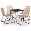 vidaXL Juego de comedor para jard&iacute;n 5 piezas rat&aacute;n sint&eacute;tico y vidrio