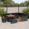 vidaXL Conjunto de sof&aacute;s de jard&iacute;n 13 pcs Negro rat&aacute;n sint&eacute;tico