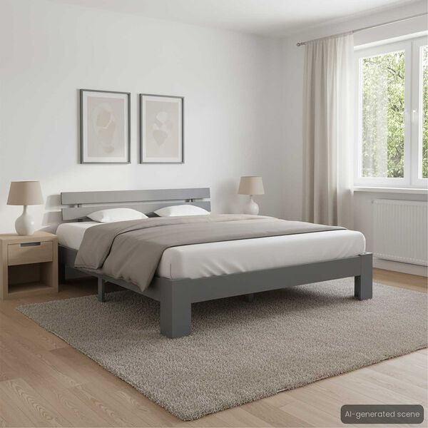 vidaXL Estructura de cama sin colchón madera de pino gris 180x200 cm