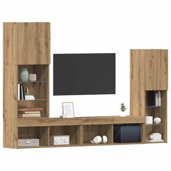 vidaXL Gabinete de TV Roble artisan 40.5 x 30 x 102 cm