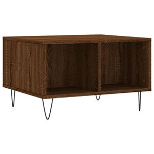 vidaXL Mesa de centro madera contrachapada marr&oacute;n roble 60x50x36,5 cm