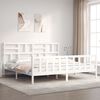 vidaXL Estructura de cama sin colch&oacute;n madera maciza blanca 200x200 cm