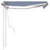 vidaXL Toldo manual retr&aacute;ctil con luz LED azul y blanco 3x2,5 m