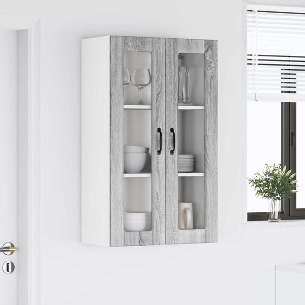 vidaXL Armario de cocina mural con puerta Gris Sonoma 60 x 31 x 100 cm