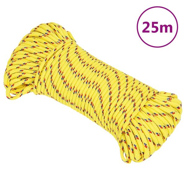 vidaXL Cuerda de barco polipropileno amarillo 3 mm 25 m