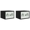 vidaXL Mesita de noche de pared HANAU 2 uds. Roble Negro