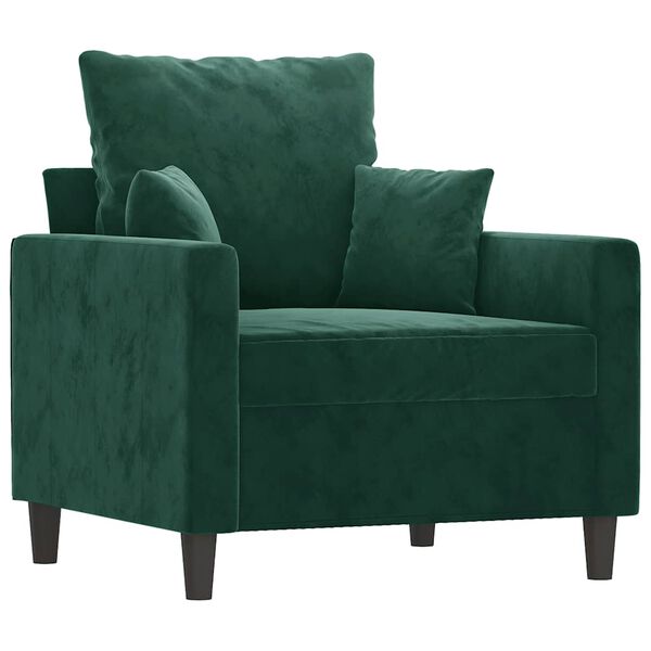 vidaXL Sill&oacute;n de terciopelo verde oscuro 60 cm