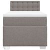 vidaXL Cama box spring con colch&oacute;n tela gris taupe 90x200 cm