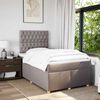 vidaXL Cama box spring con colch&oacute;n tela gris taupe 120x200 cm