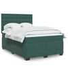 vidaXL Cama box spring con colchón terciopelo verde oscuro 160x200 cm