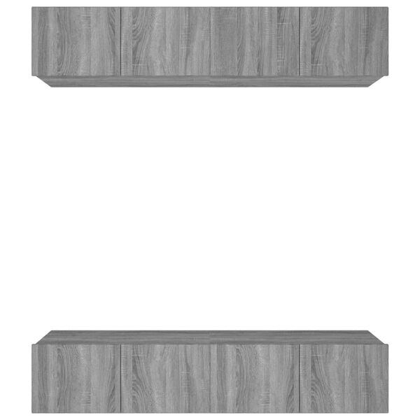 vidaXL Muebles TV 4 uds madera contrachapada gris Sonoma 80x30x30 cm
