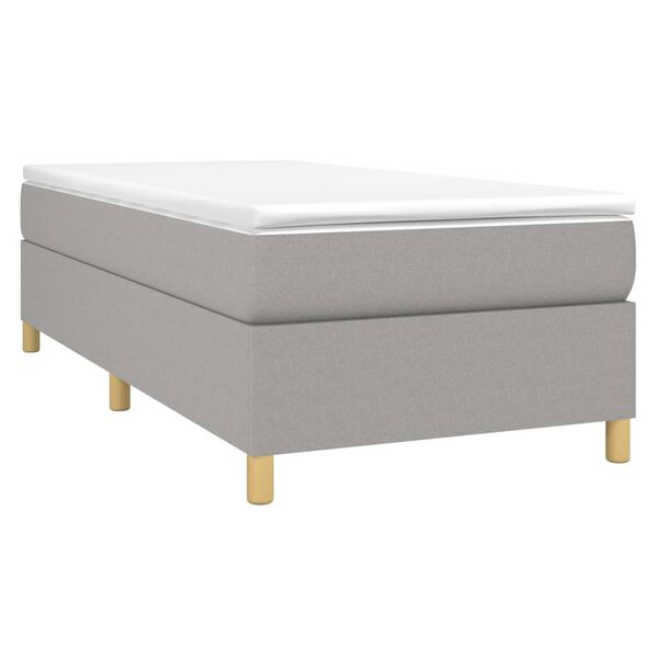 vidaXL Cama box spring con colchón tela gris claro 80x200 cm
