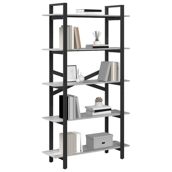 vidaXL Estante de libros Gris Sonoma 100 x 33,5 x 178 cm