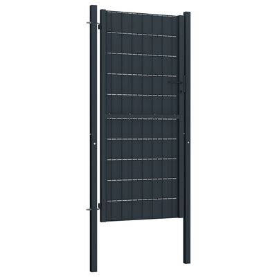 vidaXL Puerta de valla de PVC y acero gris antracita 100x164 cm