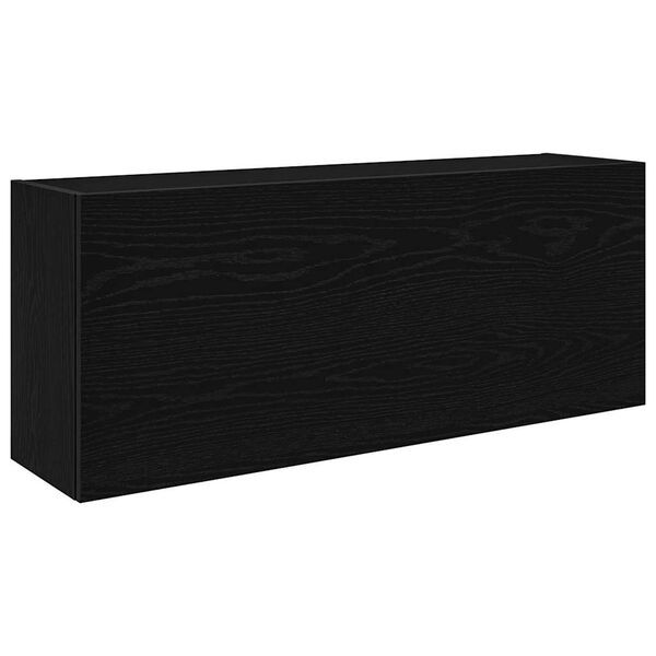 vidaXL Mueble de pared de ba&ntilde;o madera ingenier&iacute;a negro 100x25x40 cm