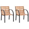vidaXL Sillas de jard&iacute;n 2 unidades madera maciza de abeto