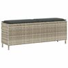 vidaXL Banco jard&iacute;n con coj&iacute;n rat&aacute;n sint&eacute;tico gris claro 110x30x40,5cm
