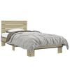 vidaXL Estructura cama madera ingenier&iacute;a metal roble Sonoma 90x190 cm