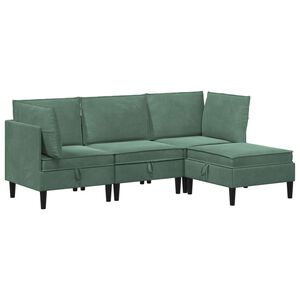 vidaXL Juego de muebles de sal&oacute;n 4 uds. Verde Mar Terciopelo