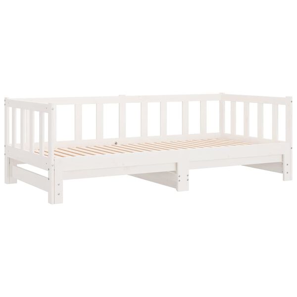 vidaXL Sofá cama nido madera maciza de pino blanco 90x200 cm