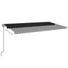 vidaXL Toldo autom&aacute;tico LED sensor de viento gris antracita 600x350 cm