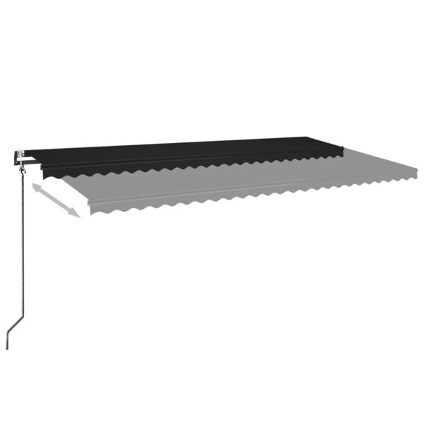 vidaXL Toldo autom&aacute;tico LED sensor de viento gris antracita 600x350 cm