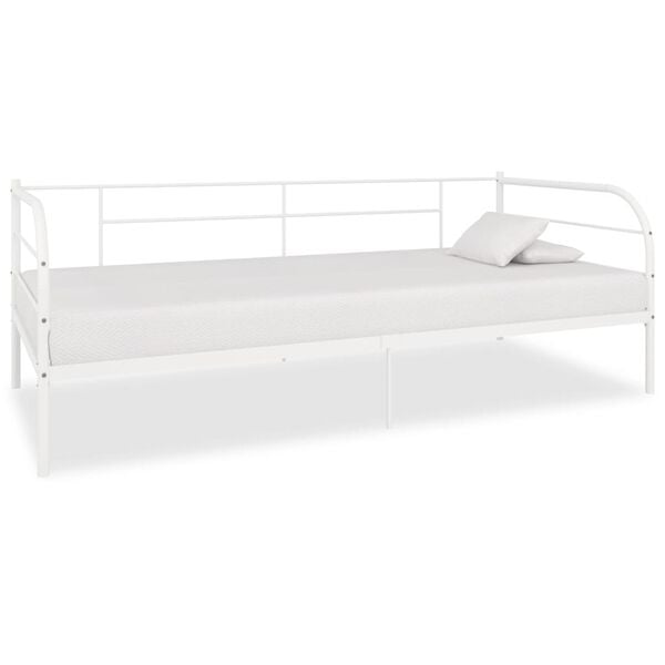 vidaXL Estructura de cama sin colch&oacute;n metal blanco 90x200 cm