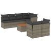 vidaXL Set de sof&aacute;s de jard&iacute;n y cojines 8 piezas rat&aacute;n sint&eacute;tico gris